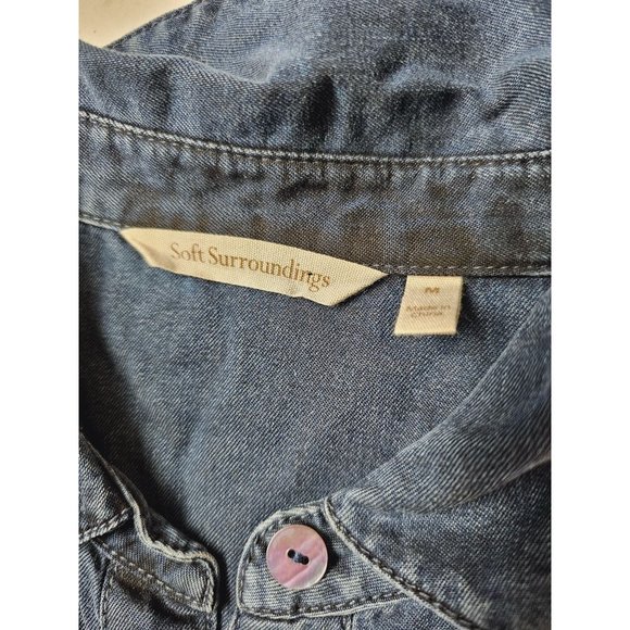 Soft Surroundings Blue Buttoned Maxi Dress with Dolman Sleeves - Picture 5 of 11